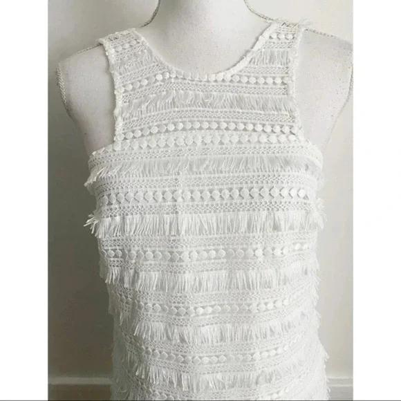 Ali & Jay • Cocktails at Craigs White Fringe Dress - Picture 7 of 12